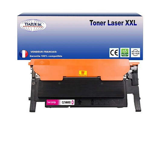 Toner Laser compatible Samsung CLX3303, CLX3303FW (CLT-M406S) Magenta - 1 000 pages - T3AZUR