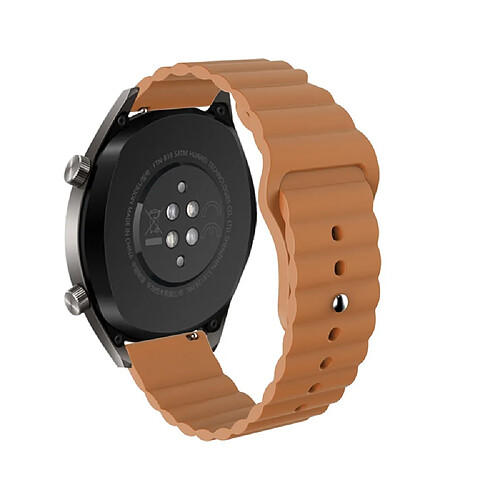 Bracelet en silicone Boucle inversée de 22 mm marron pour votre Samsung Gear S3/Galaxy Watch 46mm/Huawei GT2 46mm/Huami Amazfit 1/2