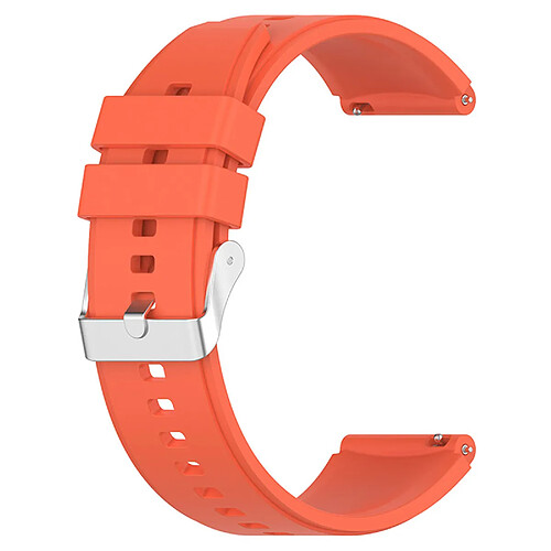 Bracelet en silicone avec boucle en acier argenté pour HUAWEI GT3 Pro GT2 Pro-Orange