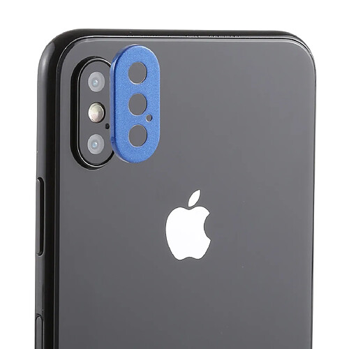 Wewoo Couvercle de bague de protection d'objectif d'appareil photo arrière avec aiguille d'outil d'éjection de plateau pour iPhone XS Max bleu foncé