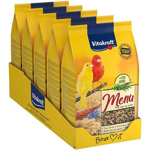 VITAKRAFT Menu Alimentation complete pour Canaris - 5x900g