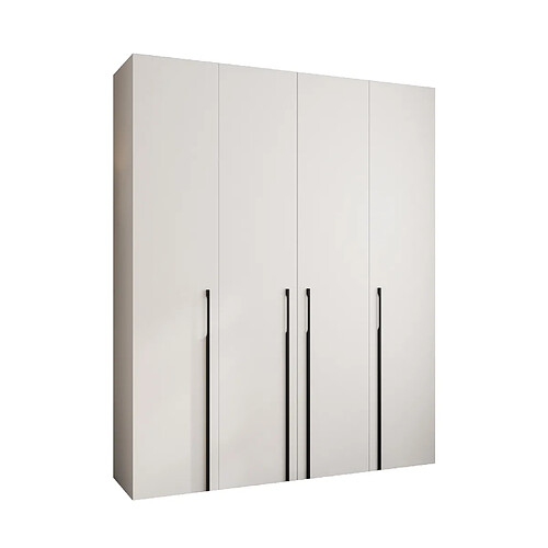 Abiks Meble Armoire à portes battantes Como 3 245,5/200/40 4 portes (blanc/noir)