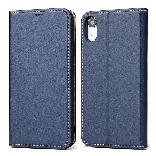 Wewoo Housse Coque Etui en cuir avec rabat horizontal pour iPhone XRavec porte-cartes et bleu