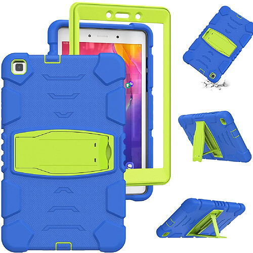 Coque en TPU + silicone, antichoc avec béquille bleu/chaux pour votre Samsung Galaxy Tab A 8.0 Wi-Fi (2019) SM-T290/T295