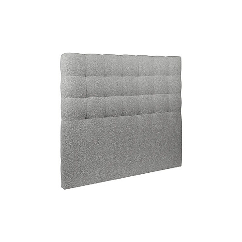 Sommeil de plomb Tete de lit Capitonnée Bouclette Gris L 180 cm - Ep 10 cm rembourré