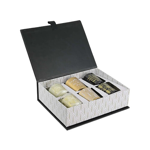 The Home Deco Factory Coffret 6 bougies à la vanille "A wonderful life" Noir.