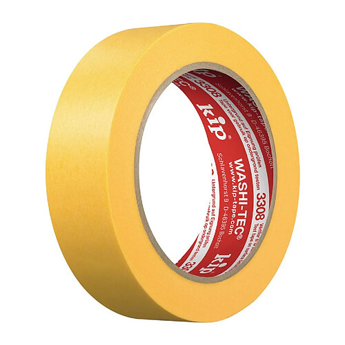 Ruban de recouvrement 3308 WASHI-TEC Premium PLUS lisse jaune longueur 50 m largeur 18 mm rouleau KIP (Par 48)