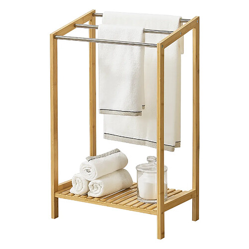 Porte-Serviettes sur Pied Kautokeino en Bambou 61 x 31 x 85 cm [en.casa]