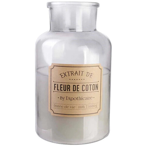 The Home Deco Factory Bougie parfumée Apothicaire 14.5 x 25.7 cm Fleur de coton.