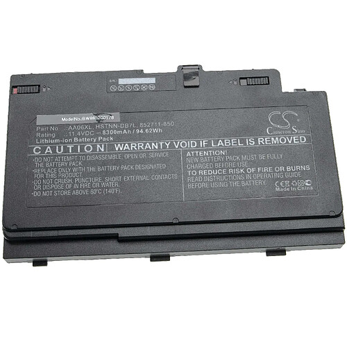 vhbw batterie compatible avec HP ZBook G3 Mobile Workstation laptop (8300mAh, 11.4V, Li-Ion, noir)