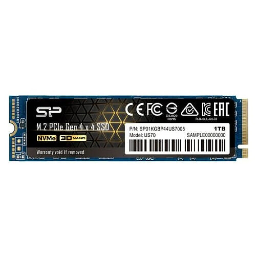 Silicon-Power US70 Disque Dur SSD Interne 1000Go M.2 PCIe 4.0 5000Mo/s Noir