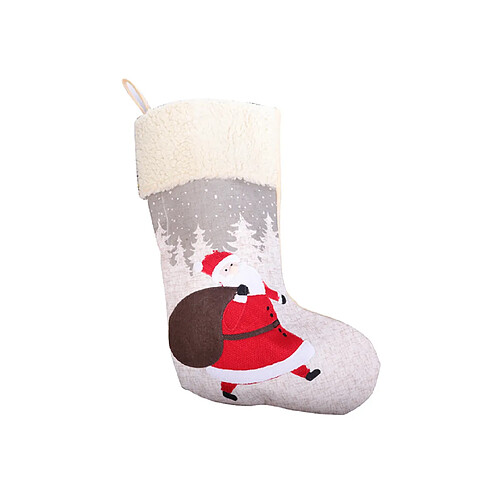 C325 Santa Chaussettes Grey Cadeau Sac de Noël Arbre Cheminée Pendentif Sac de Noël Sac-cadeau de bonbons pour la fête de Noël