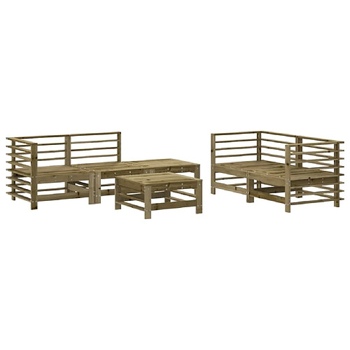 Maison Chic Salon de jardin 6 pcs - Table et chaises d'extérieur - Mobilier/Meubles de jardin Moderne bois de pin imprégné -MN54986