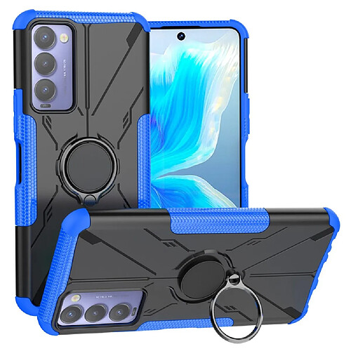 Coque en TPU 2-en-1, airbag quatre coins avec béquille pour votre Tecno Camon 18 - bleu