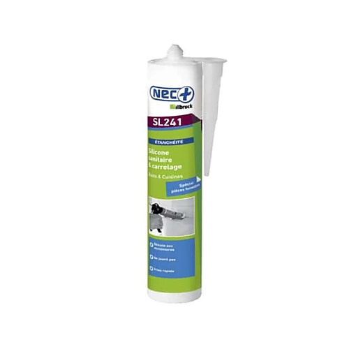 Nec + Mastic Silicone sanitaire SL241 NEC+ transparent 310ml x 5