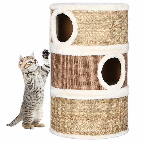 vidaXL Tonneau à gratter pour chats 60 cm Herbiers marins