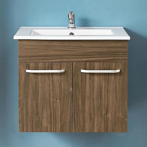 Meuble lave-mains à suspendre avec lavabo céramique 2portes battants 60cm(L)x53cm(H)