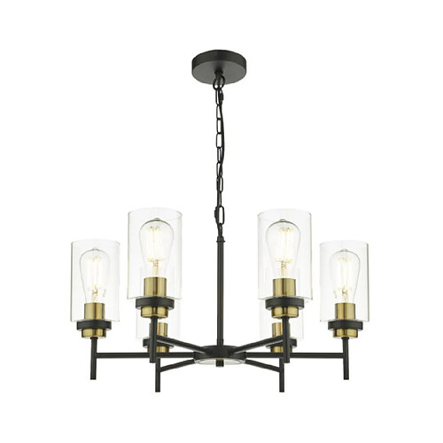 Luminaire Center Suspension Abel Verre, noir satiné