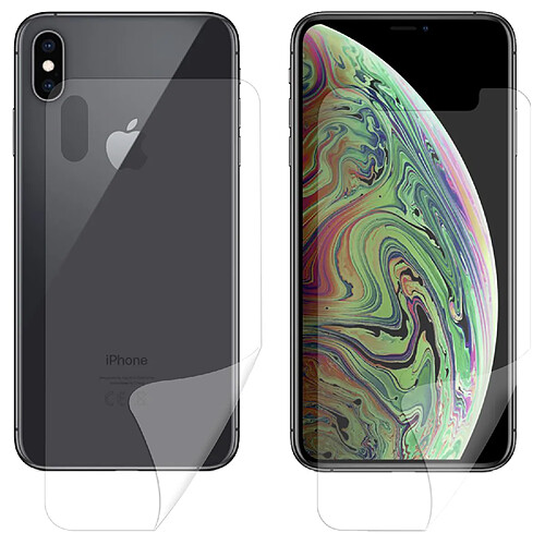 Film ecran avant et arrière de protection en hydrogel souple pour iPhone XS Max - VISIODIRECT -