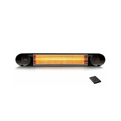 Réglette Murale - Chauffage rayonnant Infra-Rouge 2000W - Télécommandé - IP55 - Noir - Blade VEITO