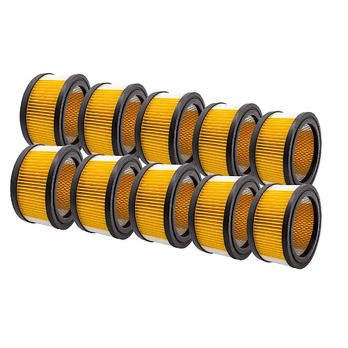 vhbw 10x Filtres cartouche compatible avec Kärcher WD 4, WD 4.200, WD 4.250, WD 4.290, WD 4.500, WD 5, WD 5.200M, WD 5.300 aspirateur