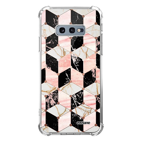 Coque Samsung Galaxy S10e anti-choc souple avec angles renforcés transparente Cubes Marbres Evetane