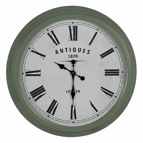 BigBuy Home Horloge Murale Vert Fer 70 x 70 x 6,5 cm