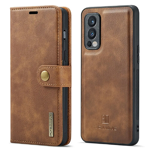 Etui en PU DG.MING avec support, marron pour votre OnePlus Nord 2 5G