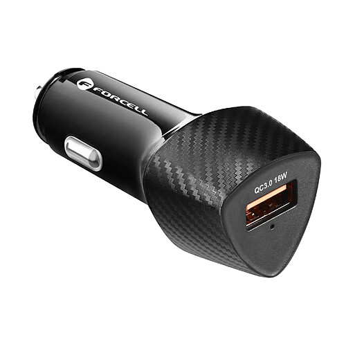 Chargeur Voiture USB 18W Quick Charge 3.0 Charge Rapide Forcell Noir Carbone