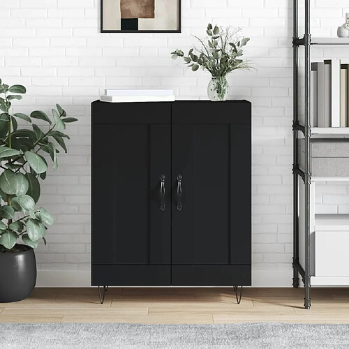 vidaXL Buffet noir 69,5x34x90 cm bois d'ingénierie