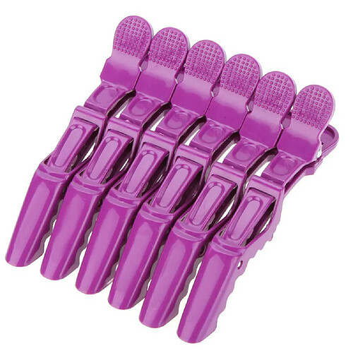 Justgreenbox 6 pièces clips de sectionnement pinces Salon de coiffure poignée de cheveux Crocodile bricolage accessoires épingles à cheveux en plastique - 32894450405