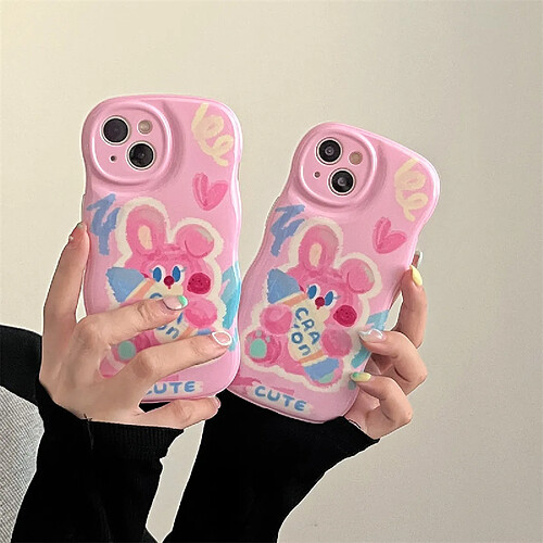 GUPBOO Étui pour iPhoneXR Crayon Graffiti Bunny Cartoon Phone Case Girl Soft