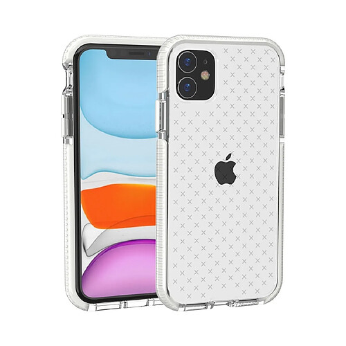 Wewoo Coque Souple Pour iPhone 11 Grille Motif Antichoc Transparent TPU Housse de protection Blanc