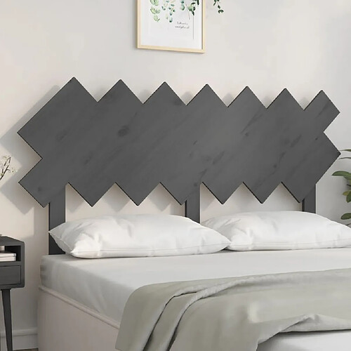 vidaXL Tête de lit Gris 151,5x3x81 cm Bois massif de pin