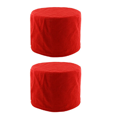 2pcs Housse de Tabouret Rond 28x28cm - Rouge