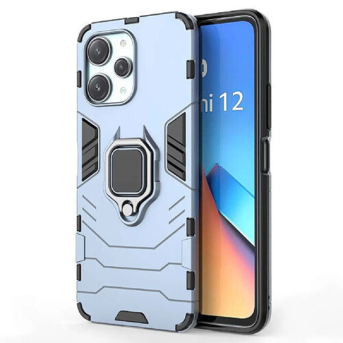 Htdmobiles Coque pour Xiaomi Redmi 12 4G et 5G / Poco M6 Pro 5G - housse etui rigide anti choc + verre trempe - BLEU FONCE