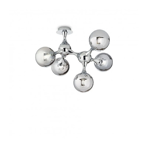 Ideal Lux Plafonnier Nodi Métal Chrome 5 ampoules 55cm