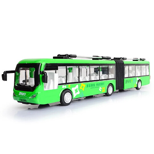 Universal 1: 32 Alloy pull back double bus hautement simulé bus urbain modèle véhicule métal moulé sous pression scintillant musique garçon jouets Livraison gratuite | Voitures jouets moulés sous pression(Vert)