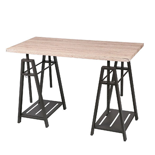 Urban Living Bureau architecte avec Trepied - Noir et Bois - H. 75 cm