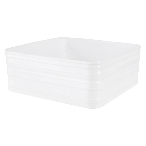 ML-Design Lavabo en Céramique en Blanc Brillant, 39x39x15 cm, Forme Anguleux, Vasque á Poser, Design Moderne, Lavabo à Main, Lavabo de Comptoir Élégant, pour la Salle de Bains et WC Invités