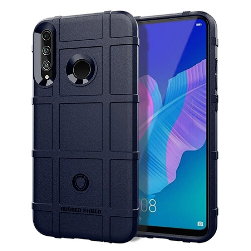 Coque en TPU texture de grille carrée robuste antichoc bleu pour votre Huawei Y7P/P40 lite E/Honor 9C