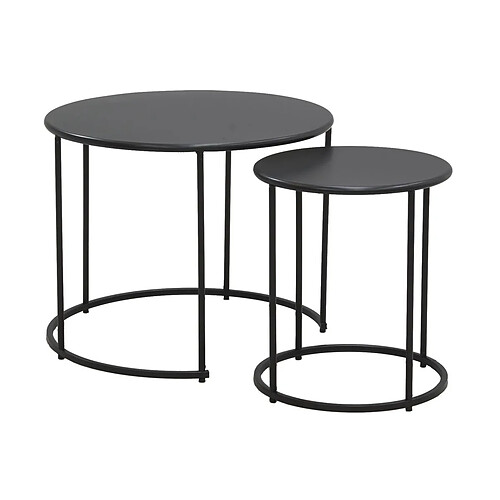 Aubry Gaspard Tables basses en métal teinté noir (Lot de 2).