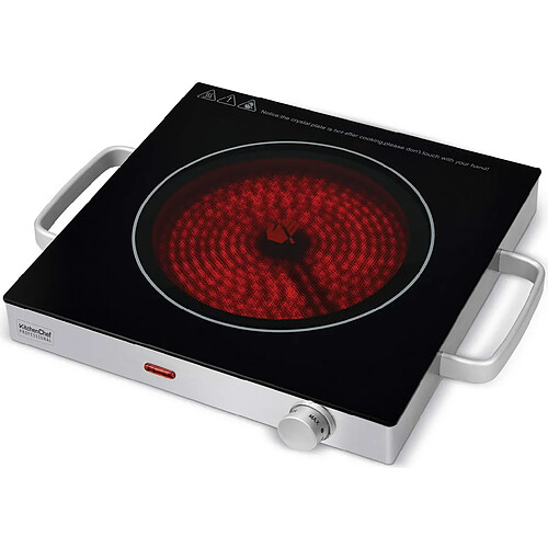 Réchaud vitrocéramique 2000w inox - kcppv2000 - KITCHEN CHEF