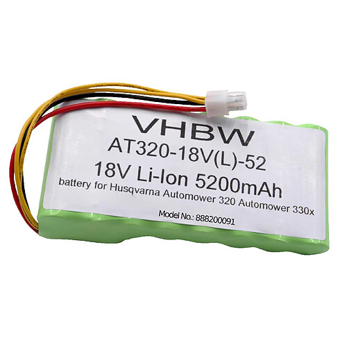 vhbw Batterie remplacement pour Husqvarna 580 68 33-02, 580 68 33-03, 588 14 64-01, 588 14 64-02 pour robot tondeuse (5200mAh, 18V, Li-ion)