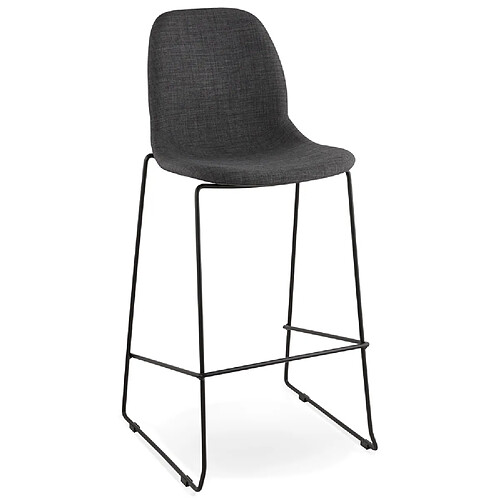 Alterego Tabouret de bar 'EKTOR' gris foncé en tissu empilable