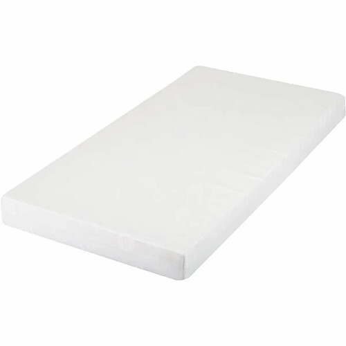 Domiva Matelas bébé droit polybambou déhoussable lavable - Blanc - 100 x 50 cm