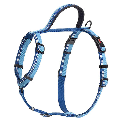 Halti Premium Walking Harnais avec Bande Réfléchissante/Poignée Souple Doublée de Néoprène pour Chien Bleu Taille S