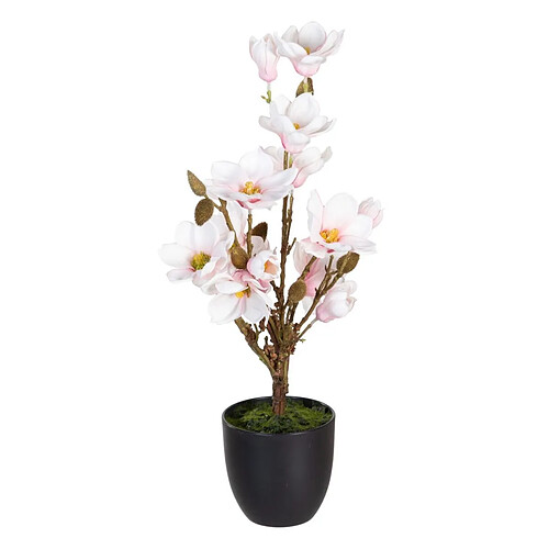 BigBuy Home Plante décorative Polyester Polyéthylène Fer 30 x 30 x 60 cm Magnolia