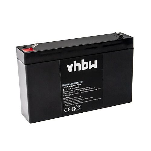 vhbw Batterie de bord pour caravane, bateau, camping, camping-car (7Ah, 6,4V, LiFePO4)