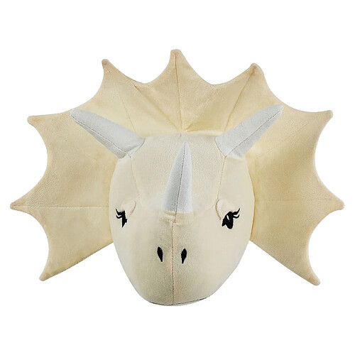 Beliani Décoration murale en peluche beige tête de dinosaure 37 x 29 cm REXX